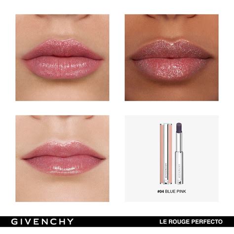 givenchy le rouge perfecto beautifying lip balm 04 blue pink|Givenchy rose liquid balm.